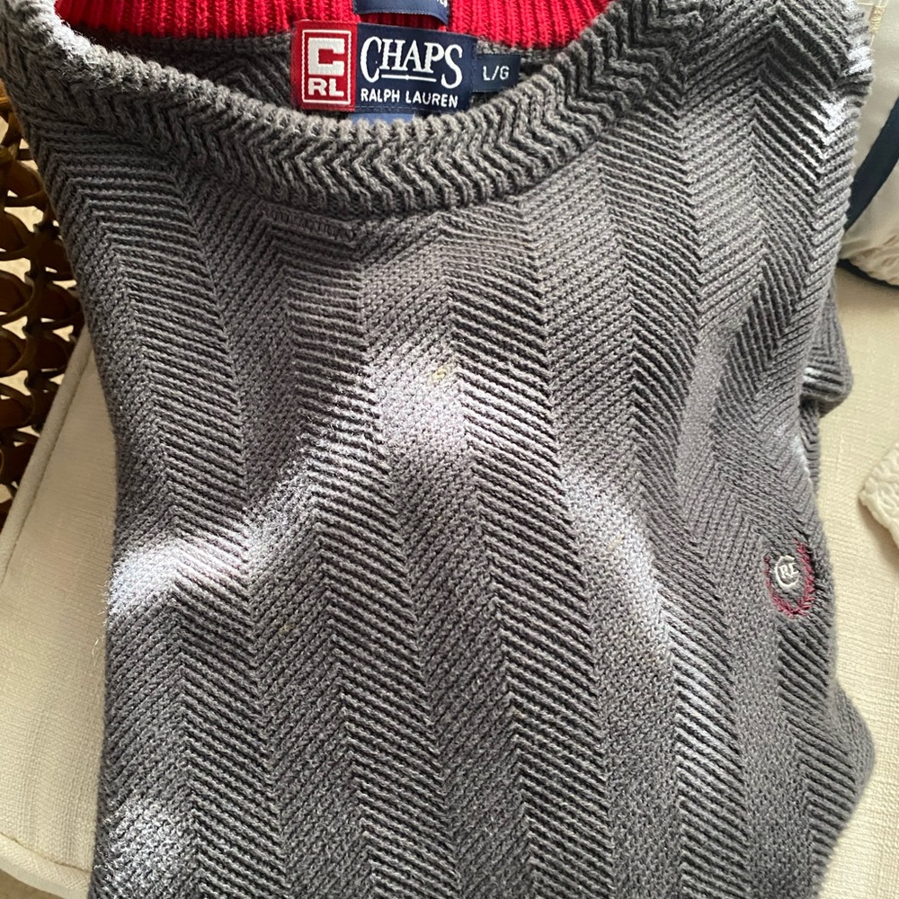 Chaps Men's Charcoal Crewneck Sweater